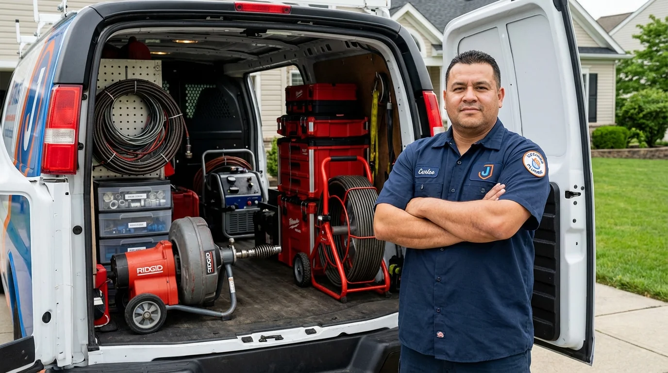 Professional drain cleaning equipment and Johns Plumbing LLC plumber in Sanford