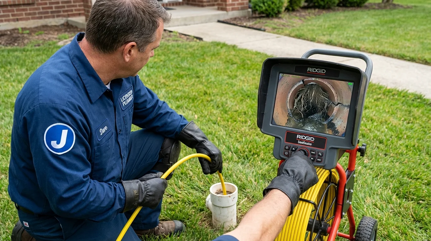 Sewer camera inspection being performed by Johns Plumbing LLC in Sanford